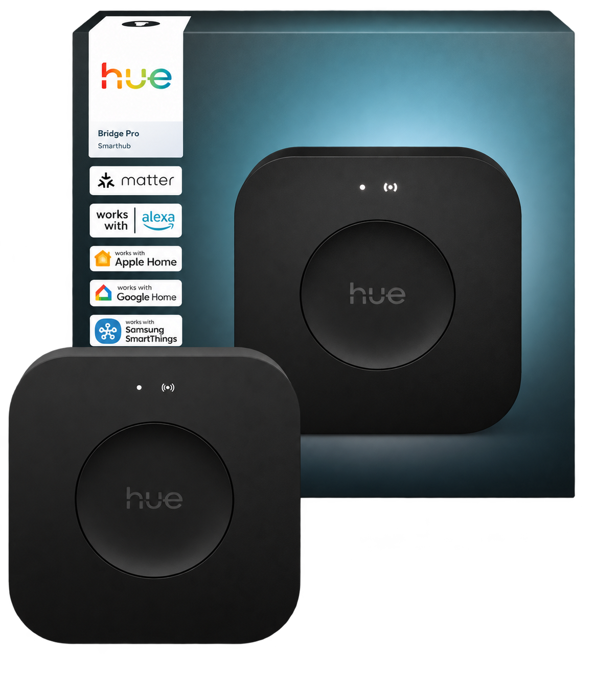 Philips Hue Bridge Pro med æske til styring af smart home-lys